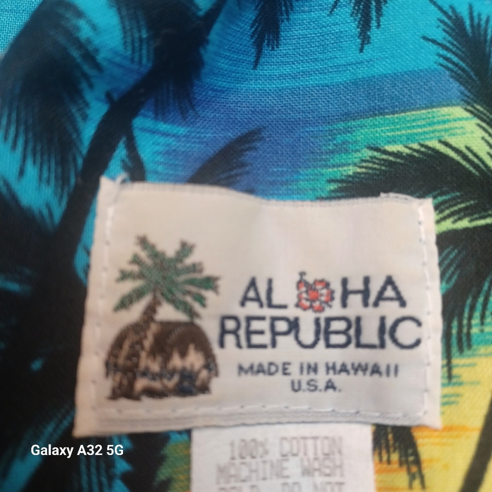 Vintage Aloha Republic SZ M Tropical Blue Sleeveless Dress Made Hawaii Summer - Picture 2 of 15